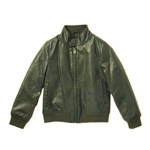 NEW Boys Size 6 Green Full-Zip Faux Leather Jacket